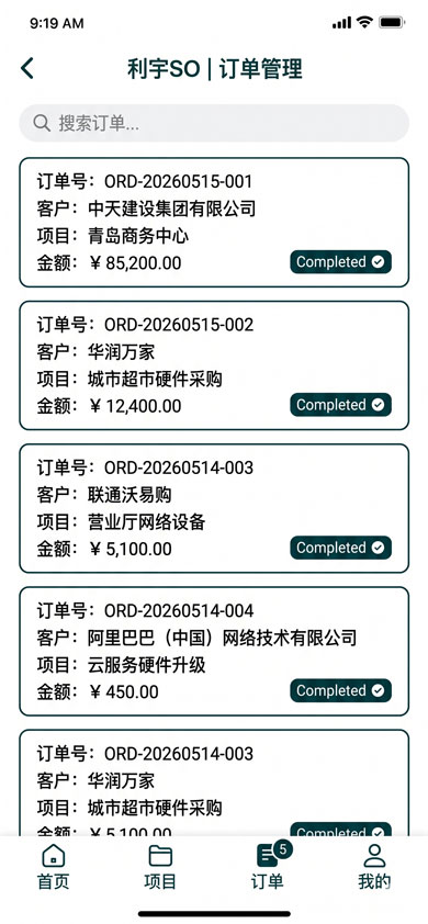 利宇SO APP 数据分析看板界面截图